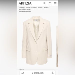 NWT Aritzia Babaton Wool Oversized Blazer Size Large